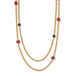 Algerian Cluster Double-Strand Station Necklace And Drop Earrings Set