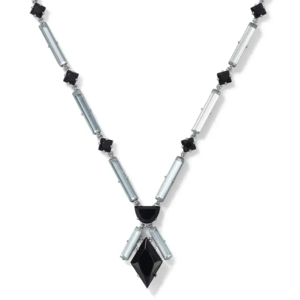 American Deco Pendant Necklace And Long Pendant Earrings Set