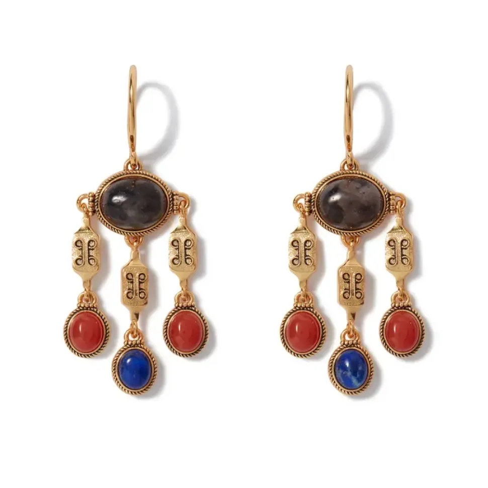 Ancient Gems Chandelier Earrings