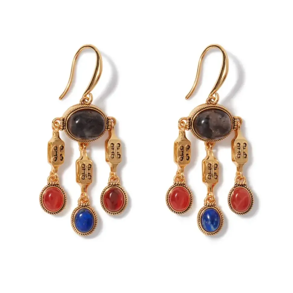 Ancient Gems Chandelier Earrings