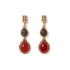 Ancient Gems Two-Tone Drop Earrings