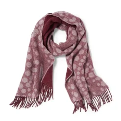 Basket-Weave Pattern Reversible Wool Scarf