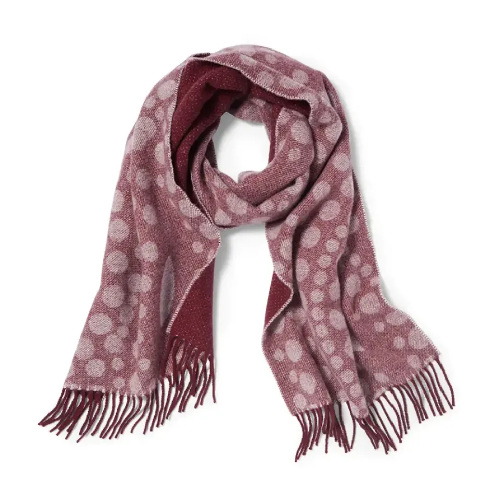 Basket-Weave Pattern Reversible Wool Scarf
