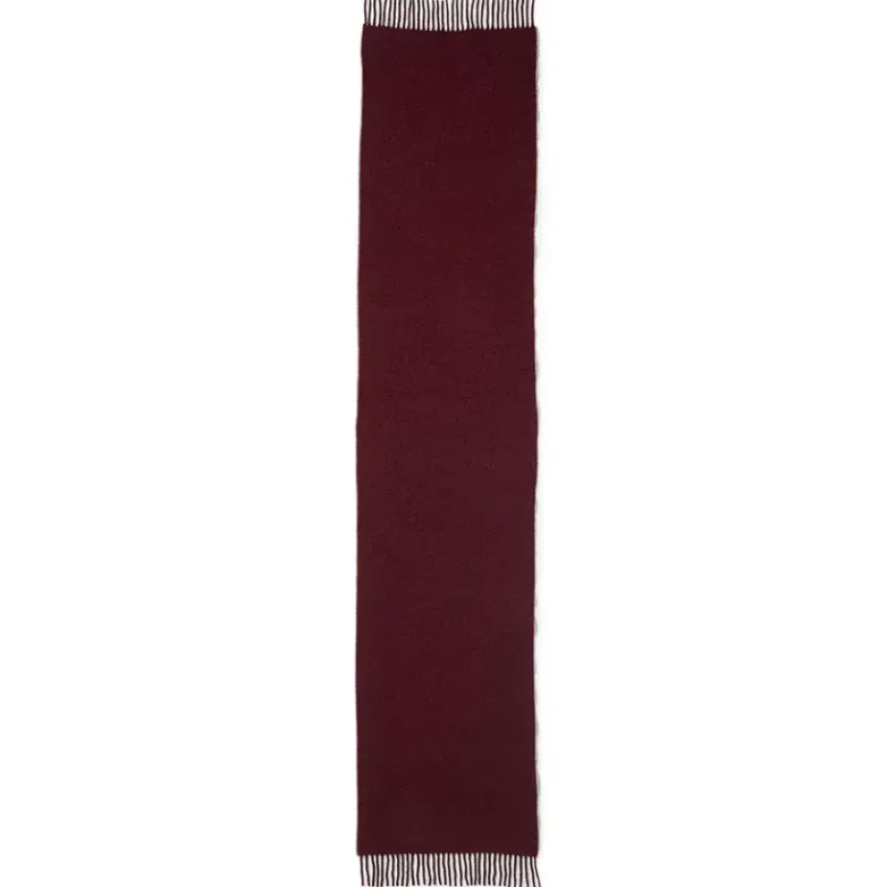 Basket-Weave Pattern Reversible Wool Scarf