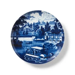 Blue & White American River View Salad Plate Set