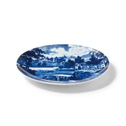 Blue & White American River View Salad Plate Set