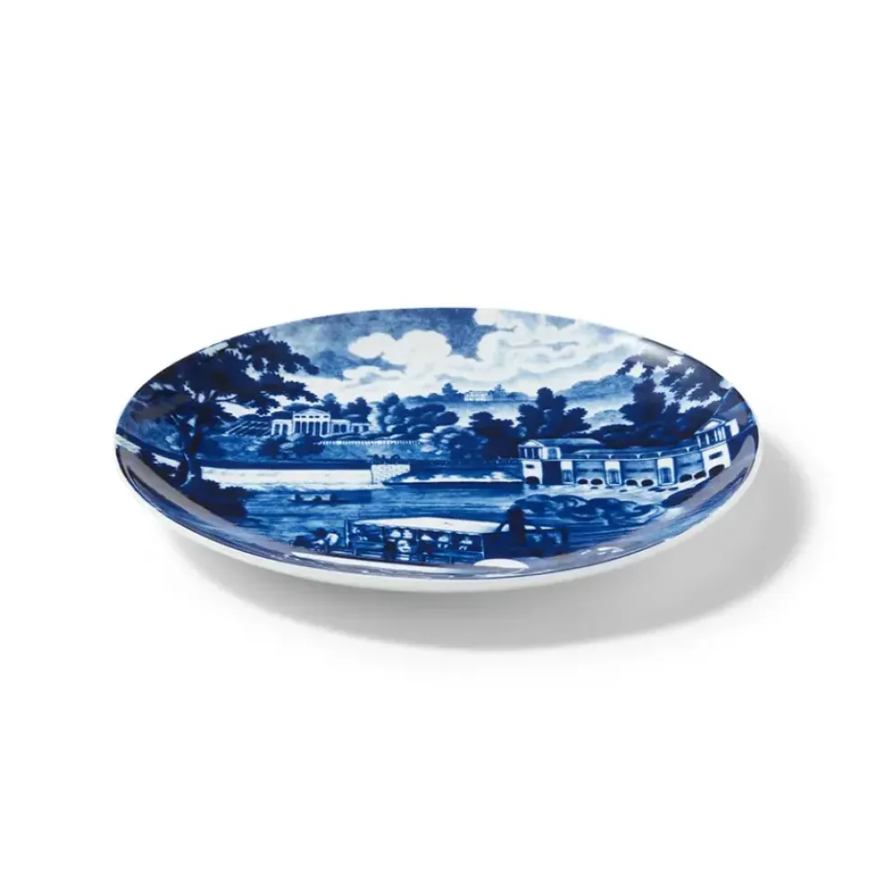Blue & White American River View Salad Plate Set