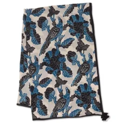Blue & White Stylized Birds Oversize Oblong Scarf