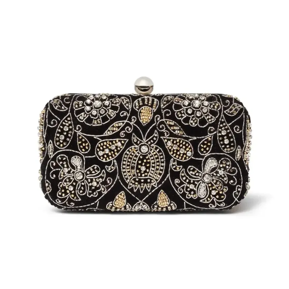British Floral Beaded Clutch
