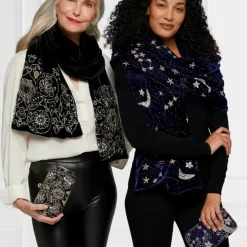 British Floral Beaded Scarf