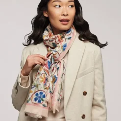 British Flowering Vines Embroidered Oblong Scarf