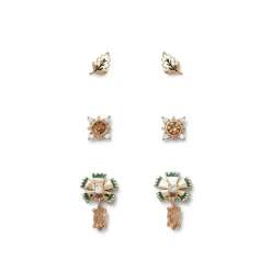 British Tree Of Life Flora And Stars Stud Earring Set