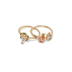 British Tree Of Life Fruit And Flower Ring Set