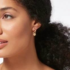 British Tree Of Life Small Hoop Earrings With Charms