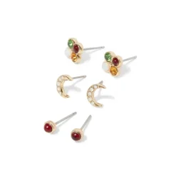 Celestial Symbols Stellar Stud Earrings Set