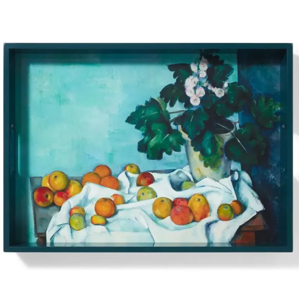 Cezanne Apples And Primroses Rectangular Lacquer Tray