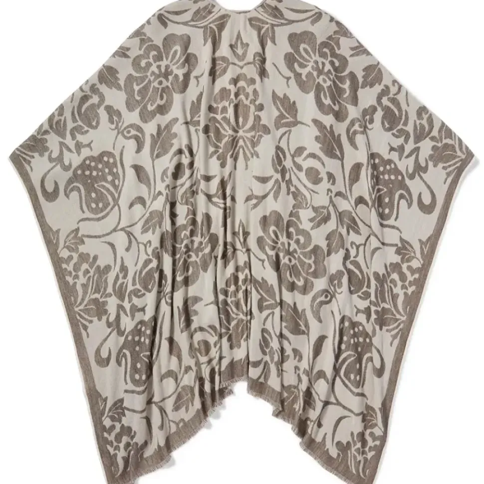 Chinese Lotus Oversize Ruana