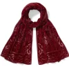 Chinese Phoenixes And Peonies Oblong Velvet Burnout Scarf