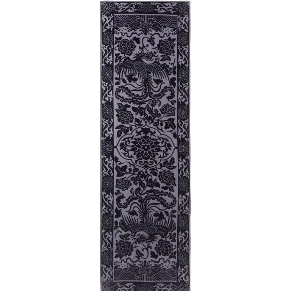 Chinese Phoenixes And Peonies Oblong Velvet Burnout Scarf
