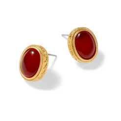 Classical Carnelian Stud Earrings