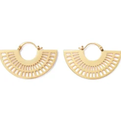 Crescent Cutout Hoop Earrings