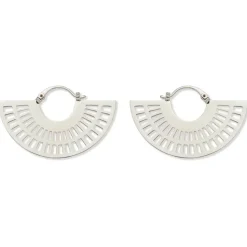 Crescent Cutout Hoop Earrings