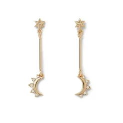 Crescent Moon Drop Earrings