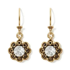Crystal Rosette Drop Earrings