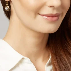 Crystal Rosette Drop Earrings