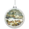 Currier & Ives Central Park In Winter Glitter And Glass Disc Ornament