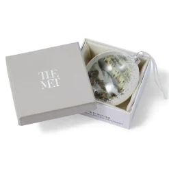 Currier & Ives Central Park In Winter Glitter And Glass Disc Ornament