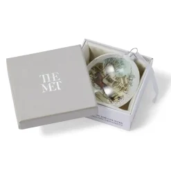Currier & Ives Winter Morning In The Country Glitter And Glass Disc Ornament