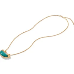 Cypriot Jade Crescent Pendant Necklace
