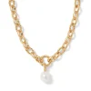 Cypriot Twist Pearl Chain Pendant Necklace