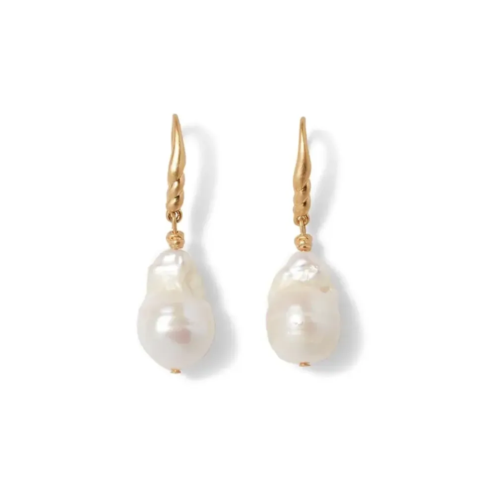 Cypriot Twist Pearl Drop Earrings