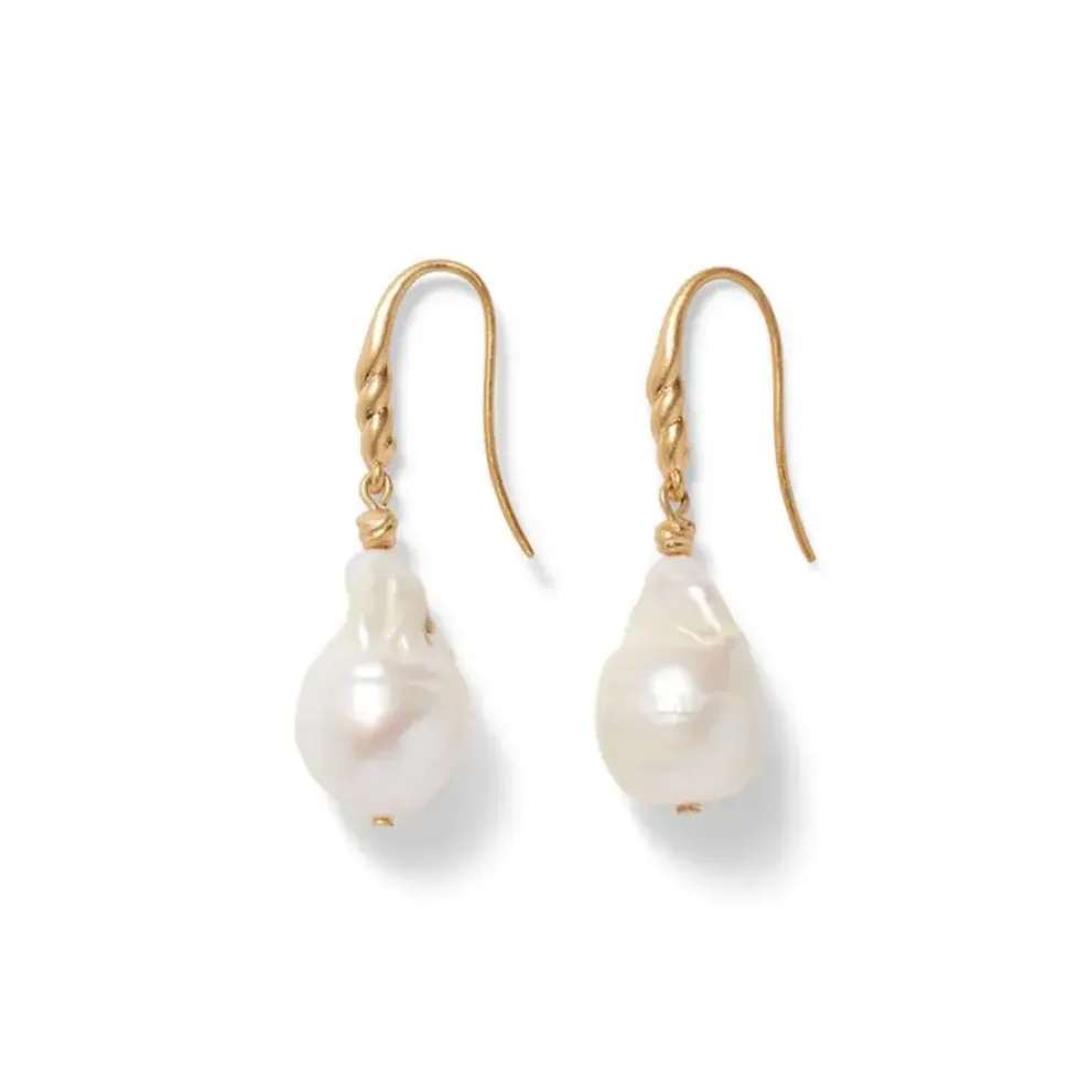 Cypriot Twist Pearl Drop Earrings