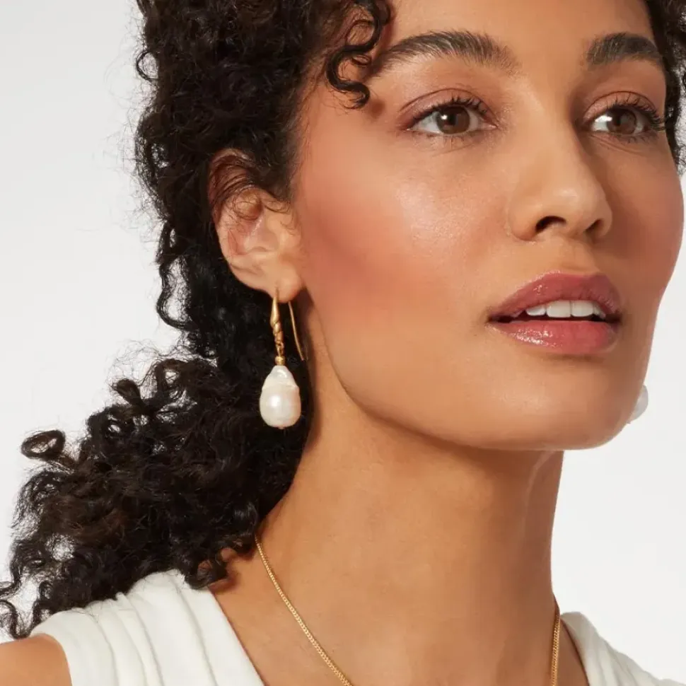 Cypriot Twist Pearl Drop Earrings