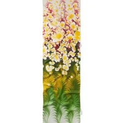 Daisy Garden Marbled Paper Oblong Silk Scarf
