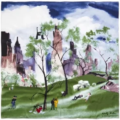 Dehn Spring In Central Park Square Silk Scarf