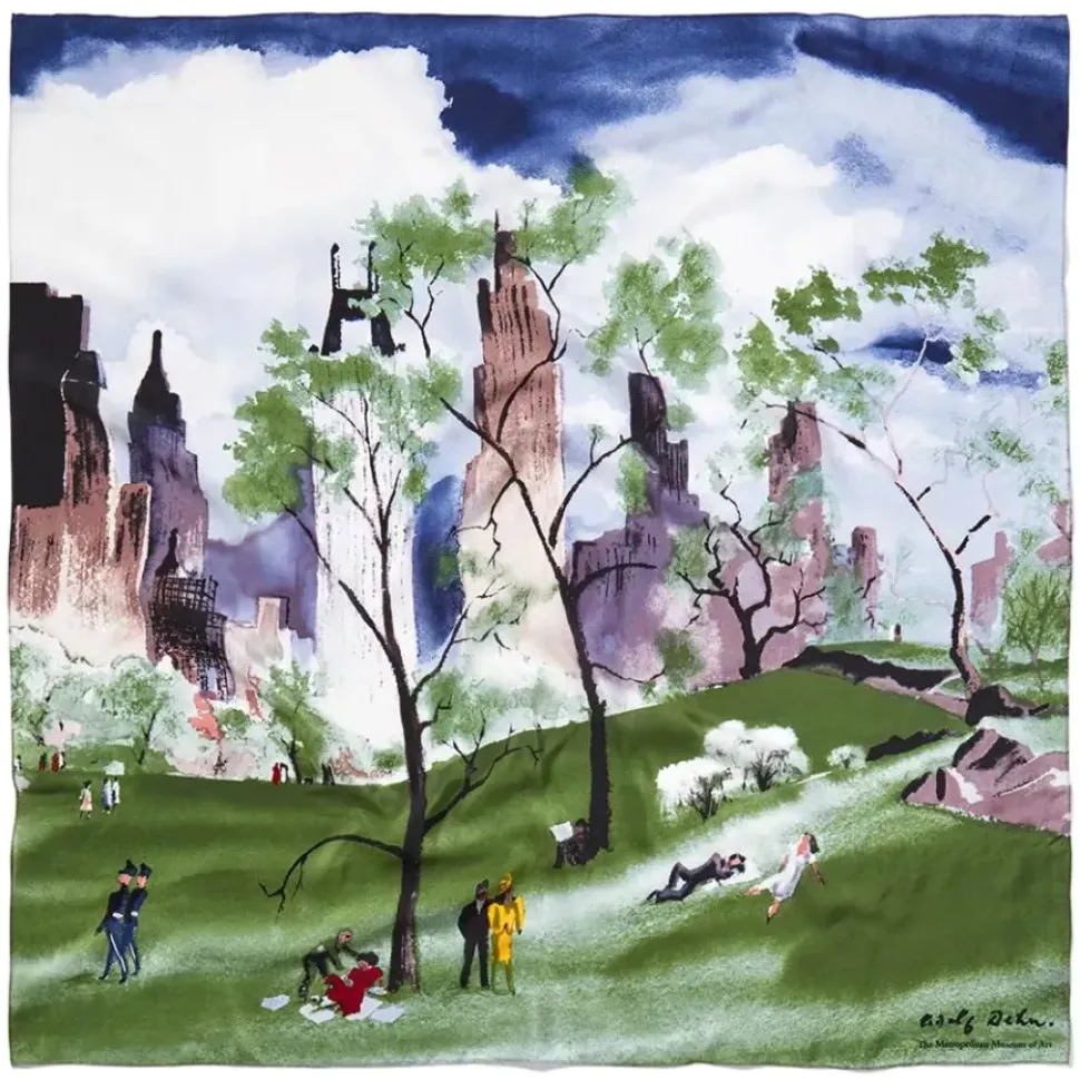 Dehn Spring In Central Park Square Silk Scarf