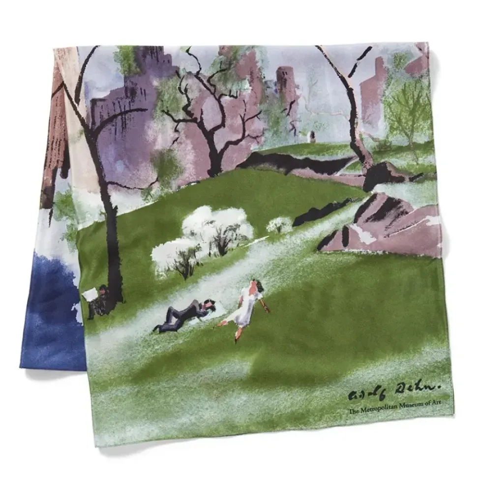 Dehn Spring In Central Park Square Silk Scarf