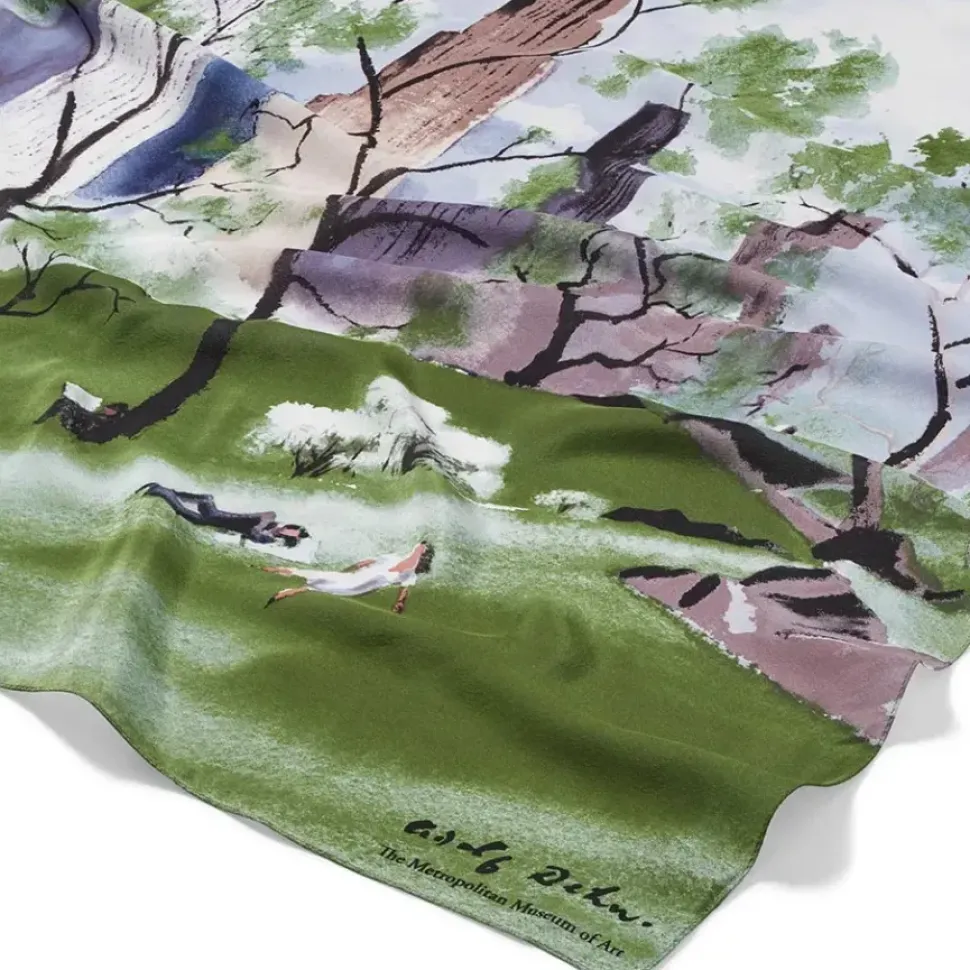 Dehn Spring In Central Park Square Silk Scarf