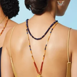Egyptian New Kingdom Cat Beaded Pendant Necklace