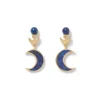 Fatimid Lapis Crescent Drop Earrings