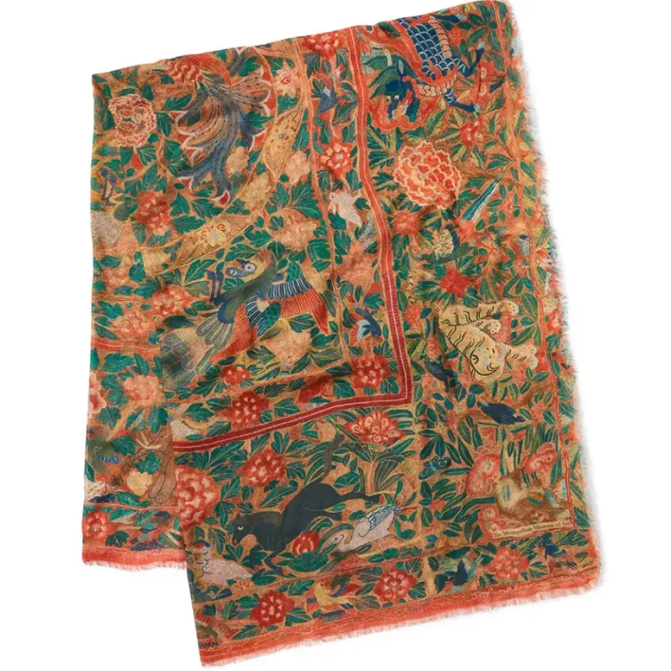 Flora And Fauna Oversize Cashmere-Blend Shawl