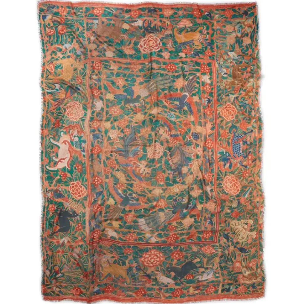 Flora And Fauna Oversize Cashmere-Blend Shawl