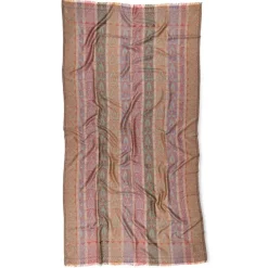 French Paisley Striped Oversize Wool-Blend Shawl