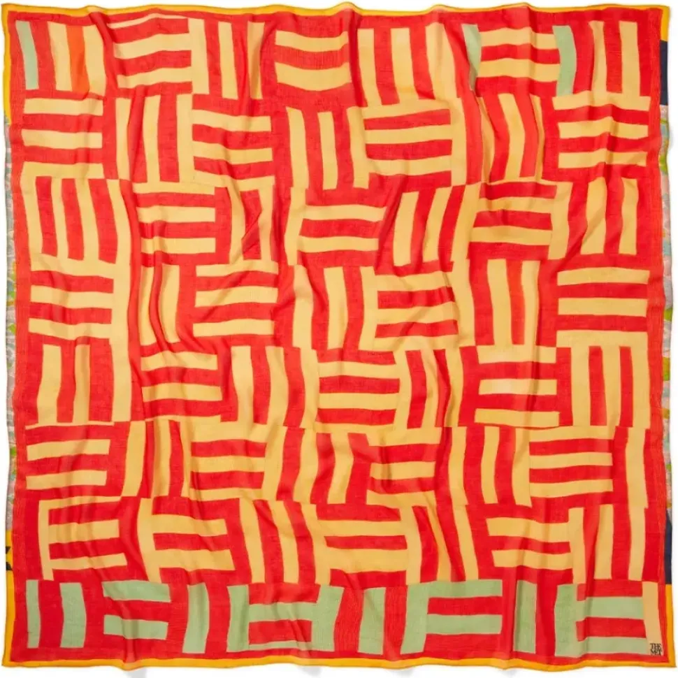 Gee'S Bend Kennedy Basket-Weave Oversize Square Scarf