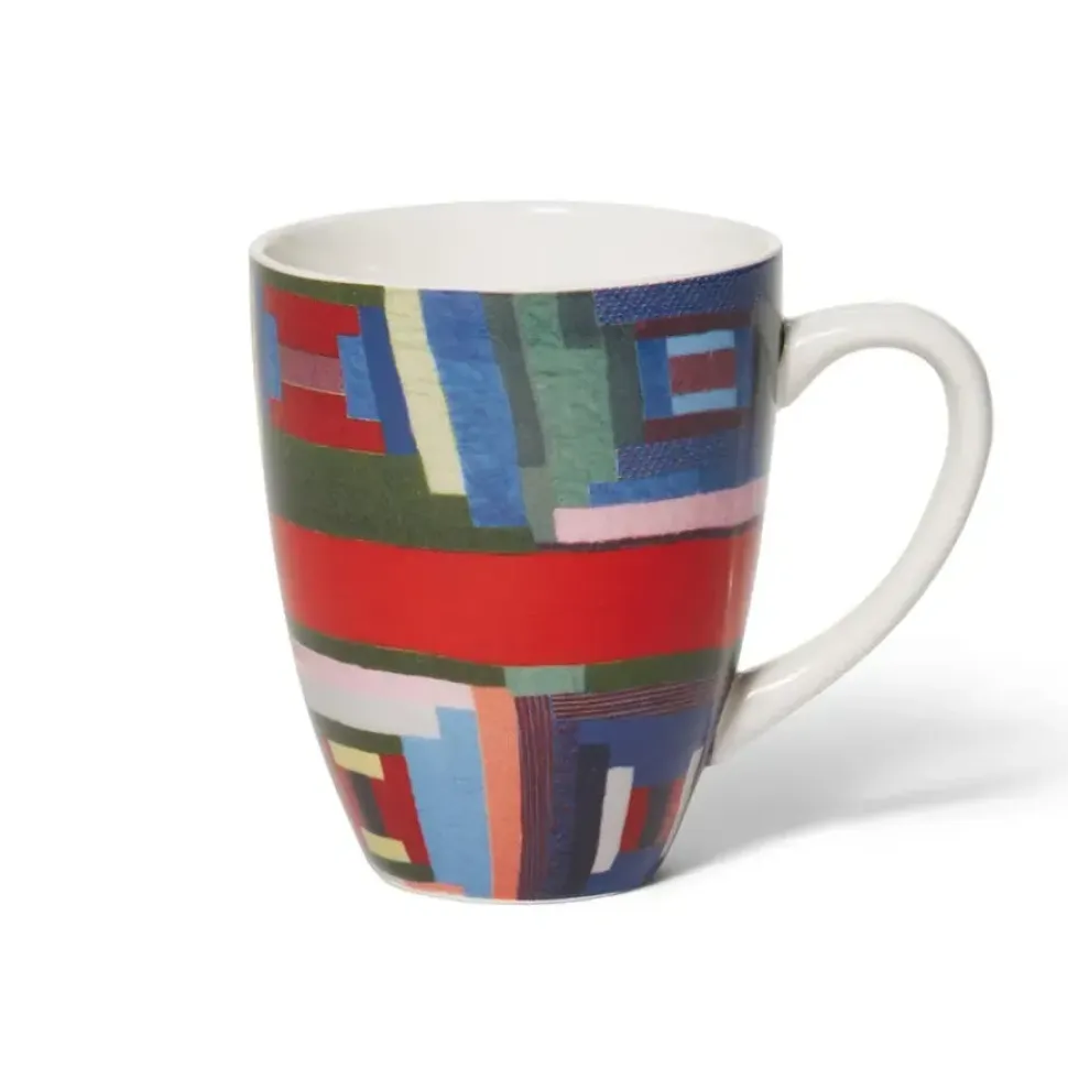 Gee'S Bend Pettway Quilt Design Covered Mug With Tea Infuser