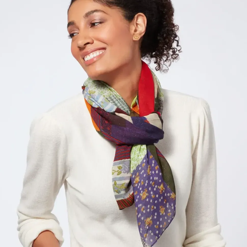 Gee'S Bend Pettway Quilt Design Oblong Silk Scarf